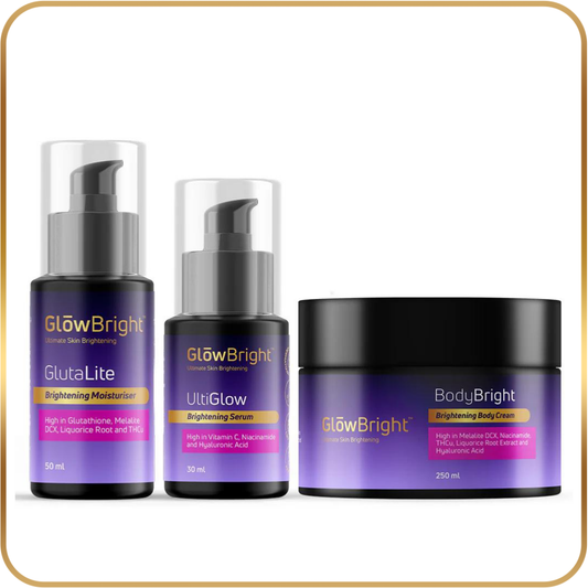 GlutaLite Moisturiser, UltiGlow Serum & BodyBright Body Cream Combo