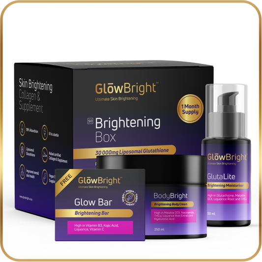 FULL BUNDLE! Brightening Box, GlutaLite Moisturiser & BodyBright Body Cream + FREE GLOW BAR!