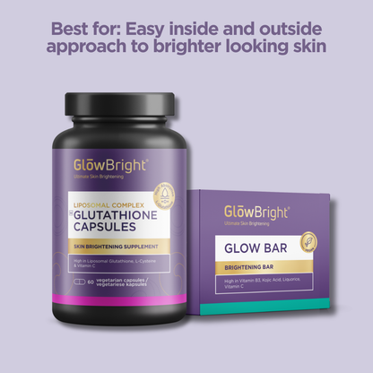 Glutathione Capsules & Glow Bar Combo – Glow Bright